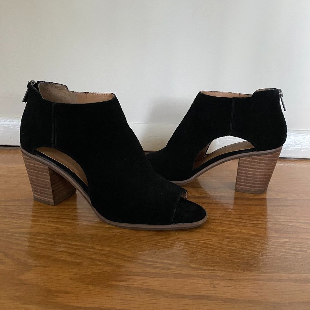 Lucky Brand Keight Black Suede Leather Bootie sz 9